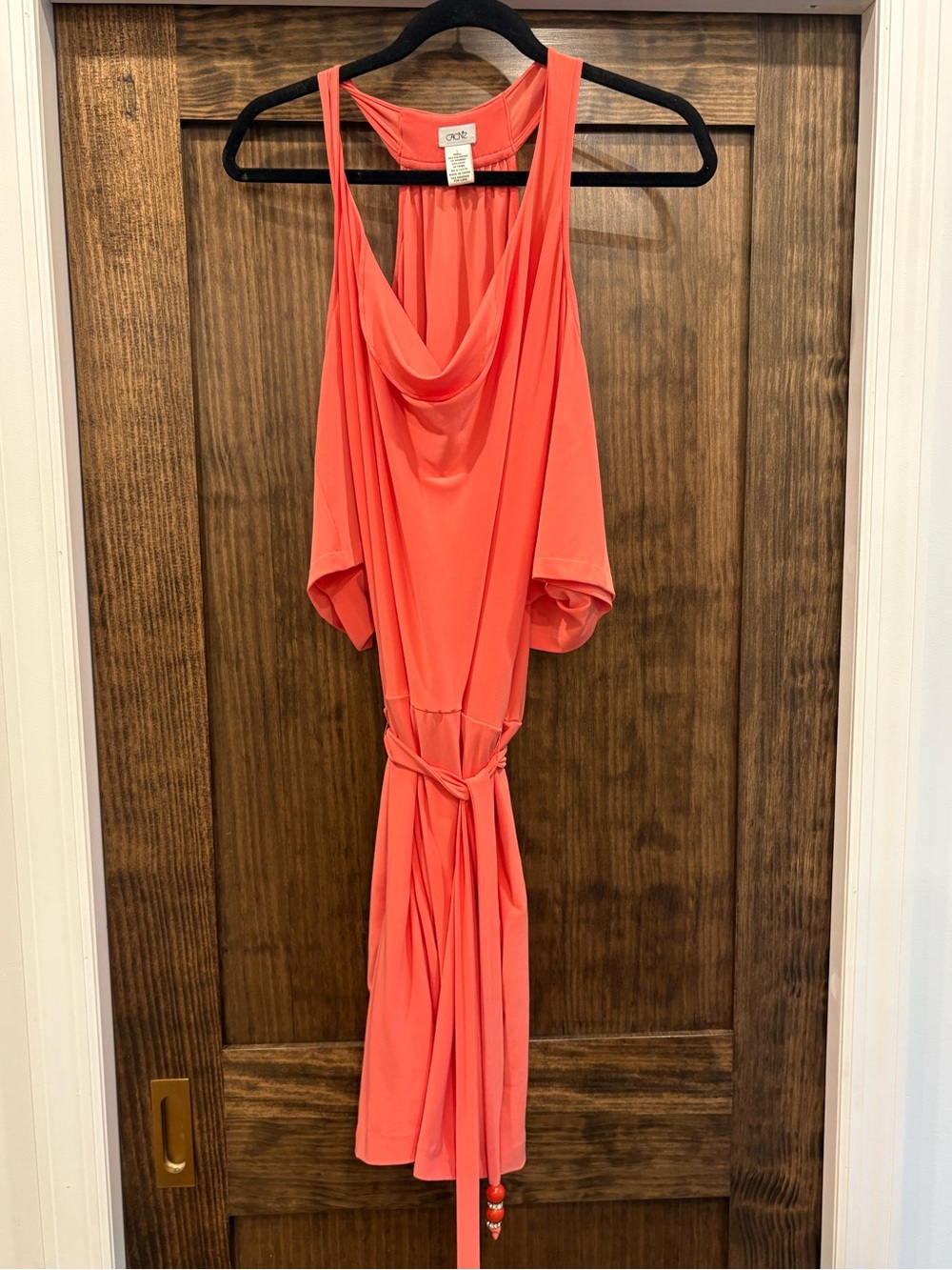 Cache Coral Orange Cold Shoulder Dress